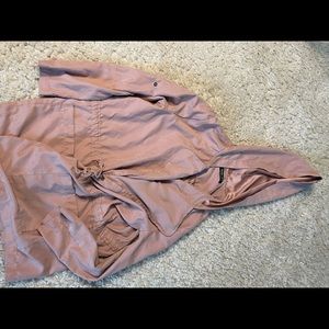 Pink tie up coat from fashion nova size small